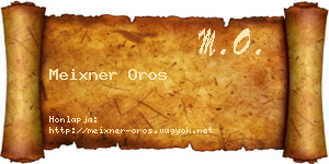 Meixner Oros névjegykártya